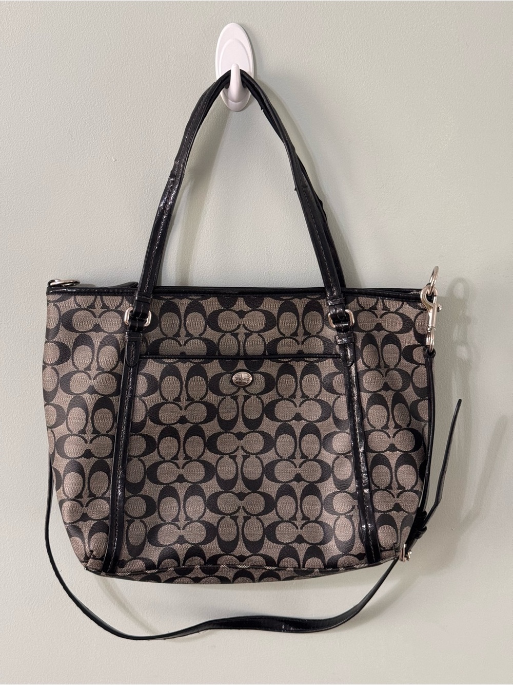 Coach Peyton Signature Pocket Tote With Crossbody Strap